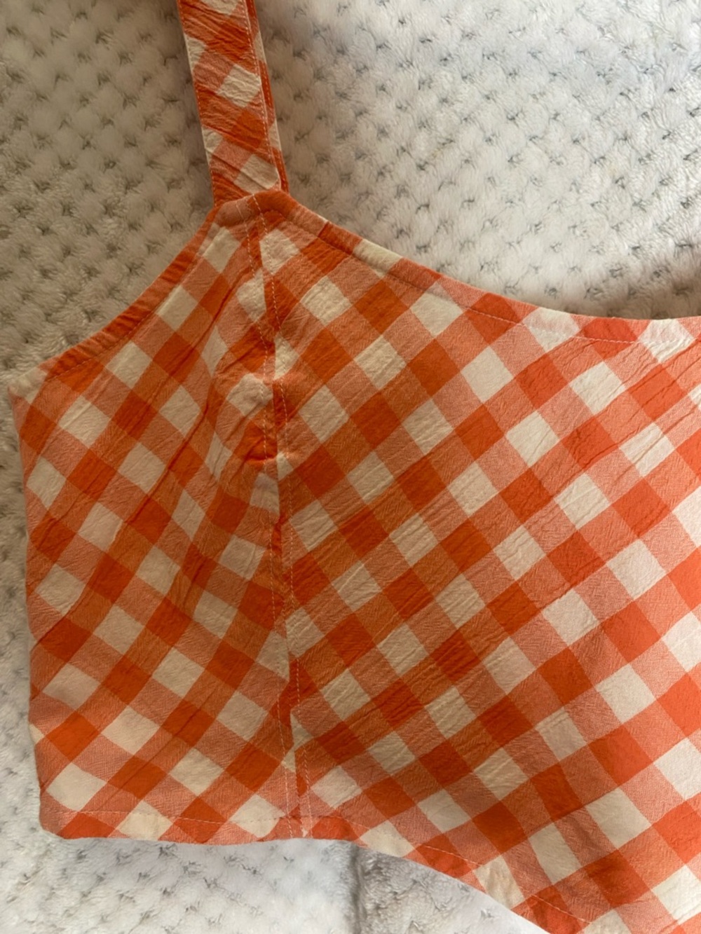 Aerie Melon Gingham Crop Top - Picture 2 of 4